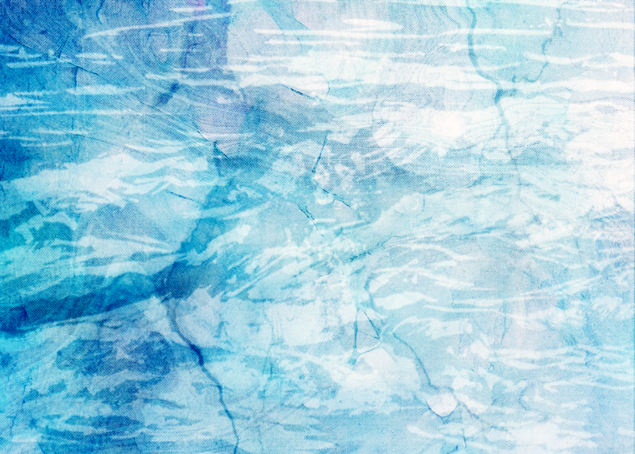 An abstract watercolor texture with flowing shades of light blue, cyan, and white, resembling rippling water or marbled paint.